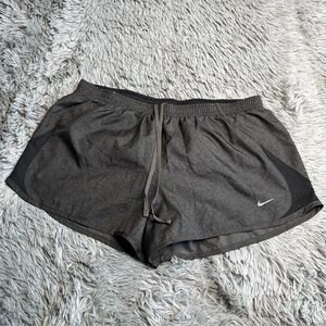 Nike Shorts Womens Large Running Gray Drawstring Waist Athletic Workout